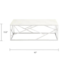 Load image into Gallery viewer, Carole Faux Marble Coffee Table - Silver