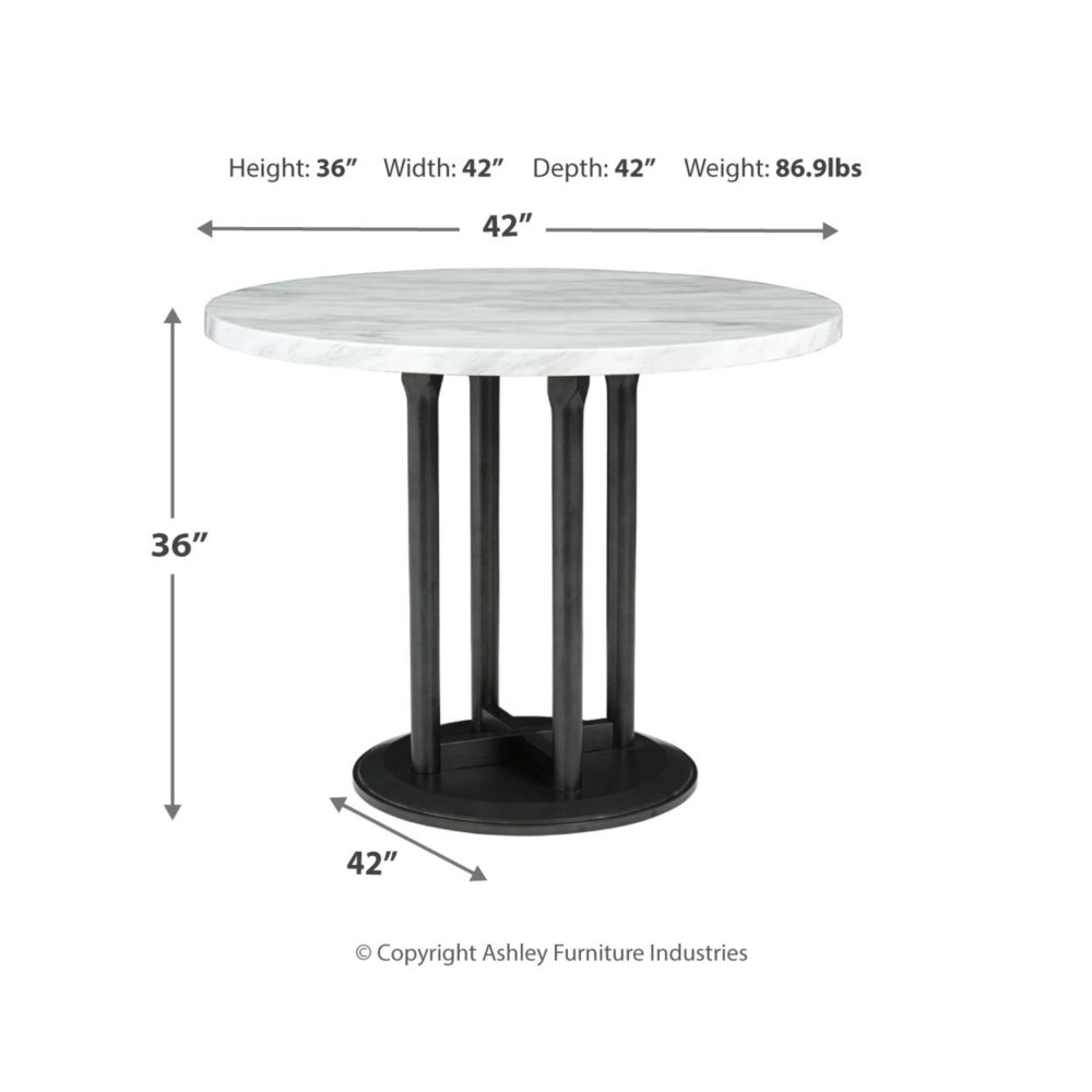 Centiar Round DRM Counter Table and Chairs 5 Pc set - Furniture Depot