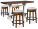 Valebeck Counter Height Table and 4 Stools