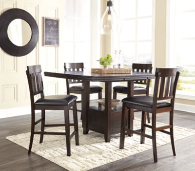 Haddigan Counter Height Dining Table with 4 Barstools