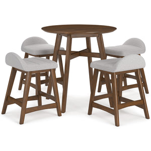 Lyncott Counter Height Dining Table and 4 Barstools (chair colour option)