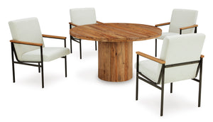 Dressonni  Round Dining Table and 4 Chairs
