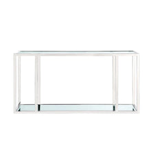 Load image into Gallery viewer, Caspian Sofa Table Stainless Steel frame, glass &amp; mirror tops