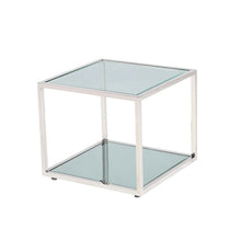 Load image into Gallery viewer, Caspian End Table Stainless Steel frame, glass &amp; mirror tops