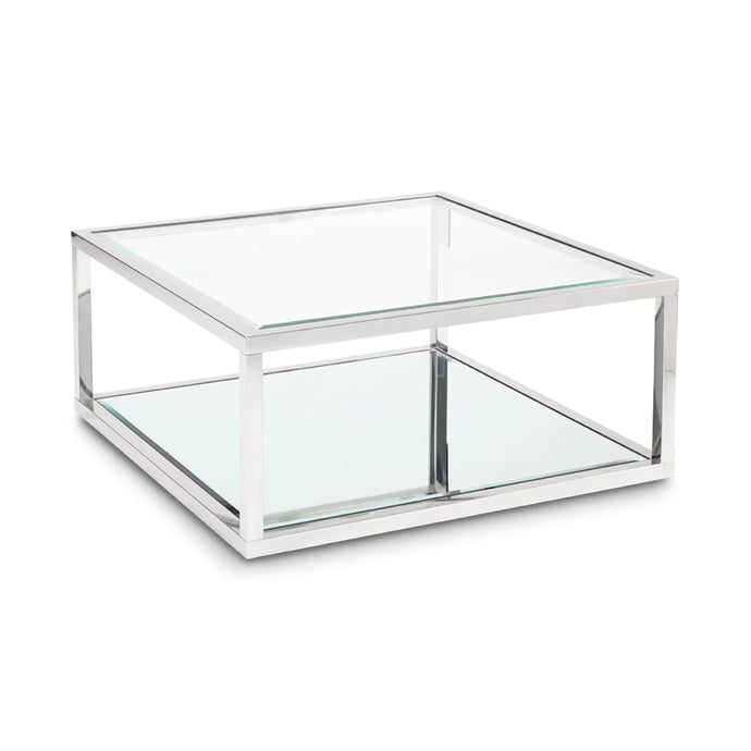 Caspian Square Coffee Table Stainless Steel frame 33