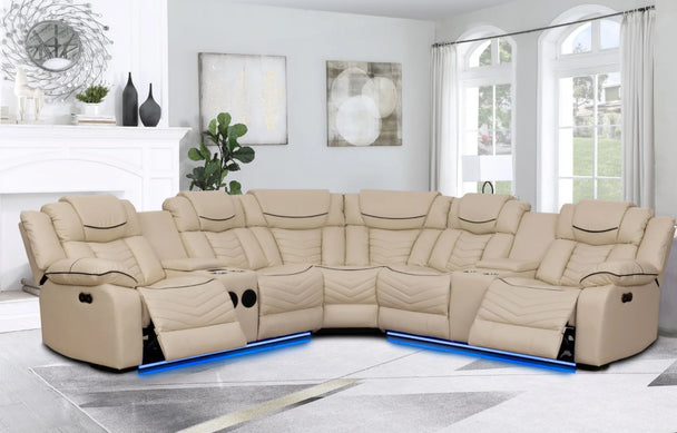 Ricardo Power Sectional Air Leather - Furniture Depot