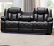 Regina Power Recliner Sofa Collection Air Leather - Black - Furniture Depot