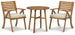 Vallerie Outdoor Chairs with Table Set (Set of 3)