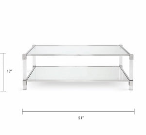 Dudley Acrylic Coffee Table - Silver
