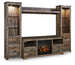 Trinell 4-Piece Entertainment Center with Electric Fireplace