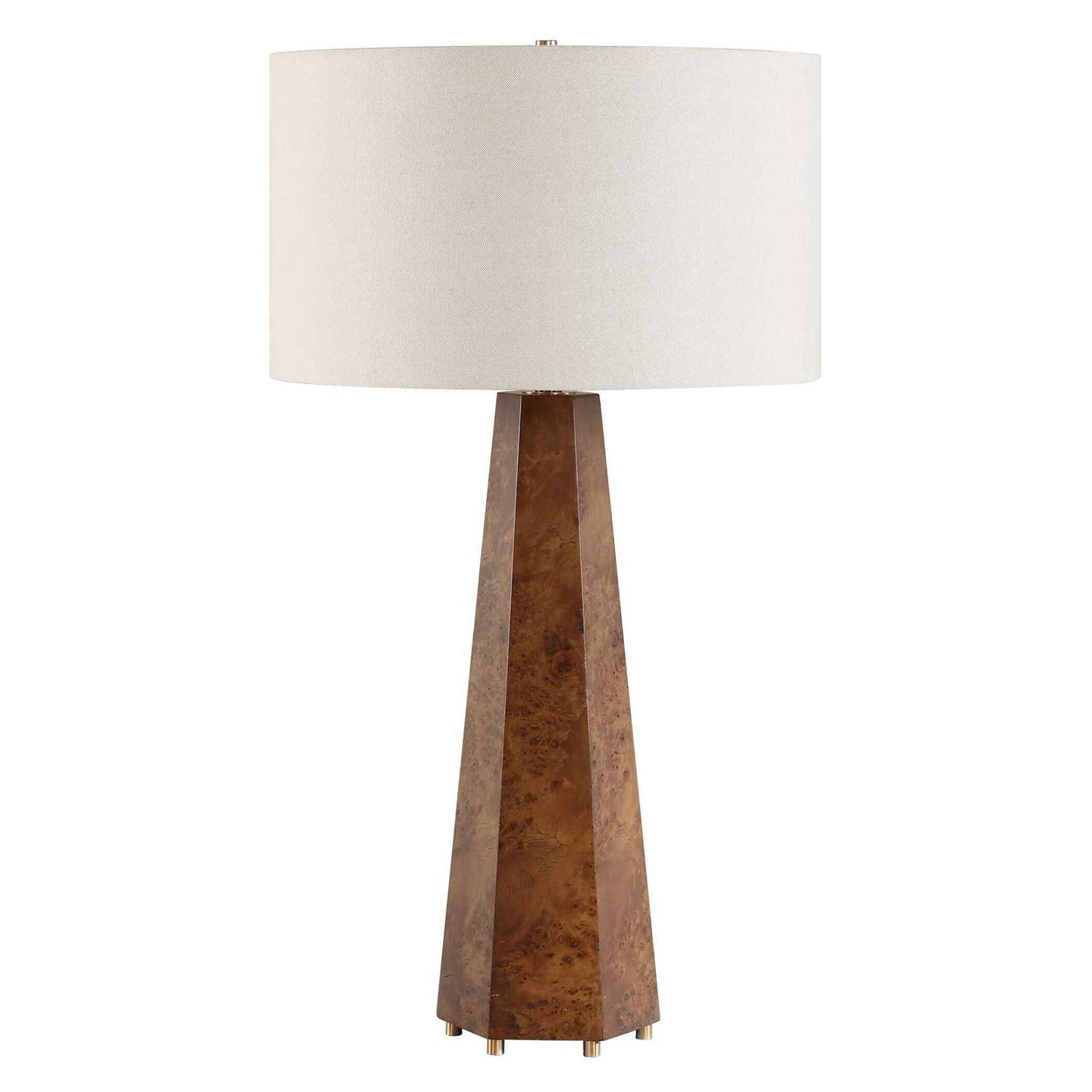 Mccaffrey - Tapered Burl Table Lamp - Woodtone