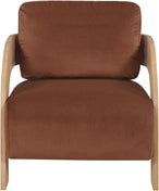 Cedra - Velvet Performance Fabric Upholstered Accent Chair - Cognac