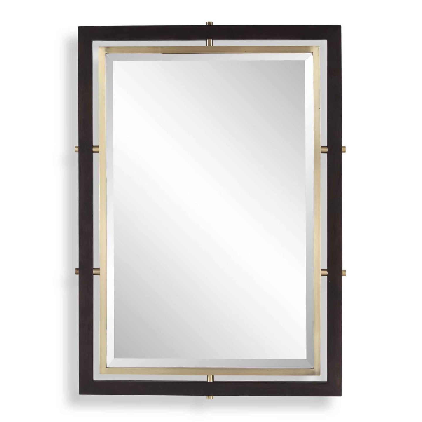 Bach - Rectangle Mirror - Walnut & Brass