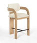 Cedra - Velvet Performance Fabric Upholstered Counter Stool - Natural Frame