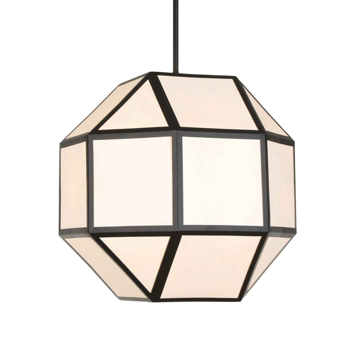 Hoi An - 4 Light Geometric Chandelier - Black