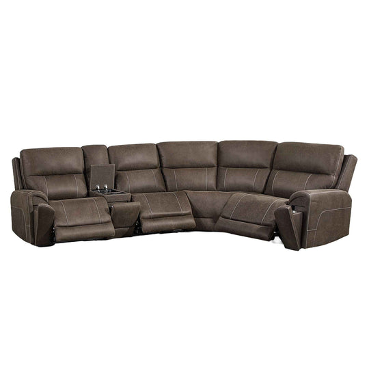 Gaia - 5 Piece P2 Power Sectional - Sable
