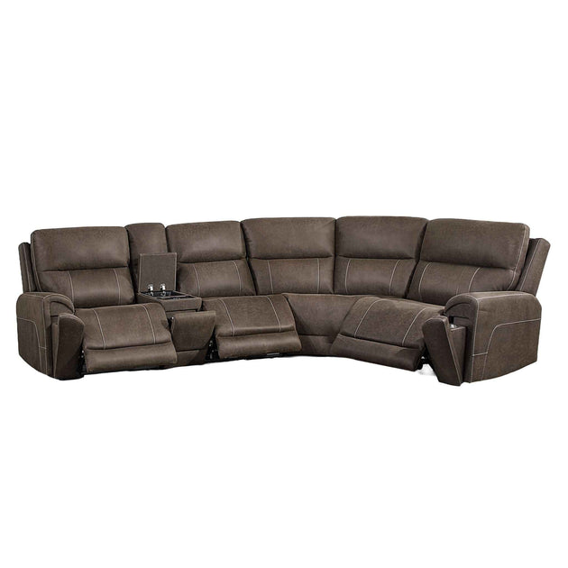 Gaia - 5 Piece P2 Power Sectional - Sable
