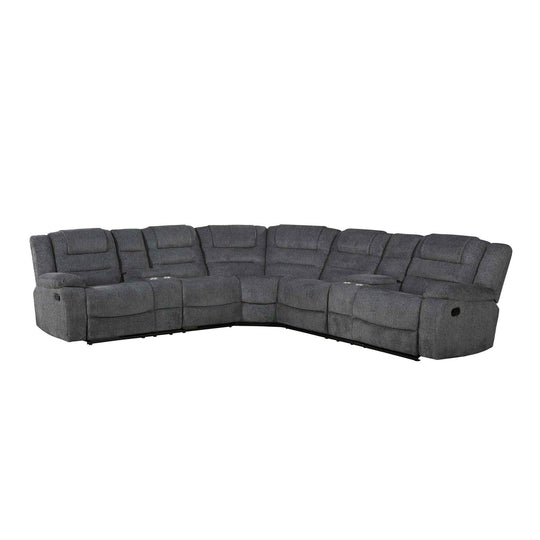 Redondo - 3 Piece Manual Sectional (2 Loveseats & Wedge) - Dark Gray