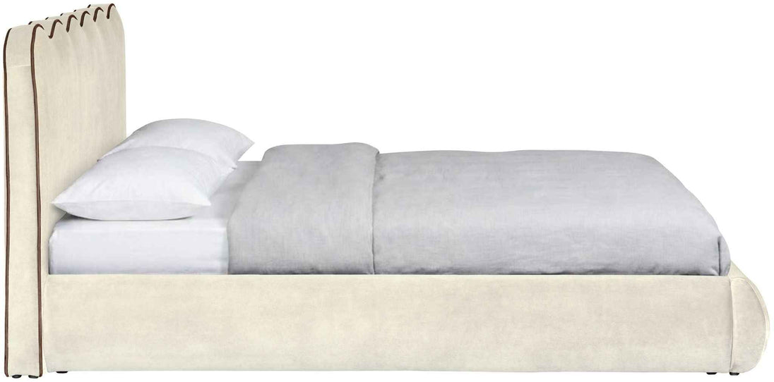 Tempo - Velvet Upholstered Bed - Cream
