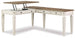 Realyn - L Shaped Desk With Lift Top - White / Brown