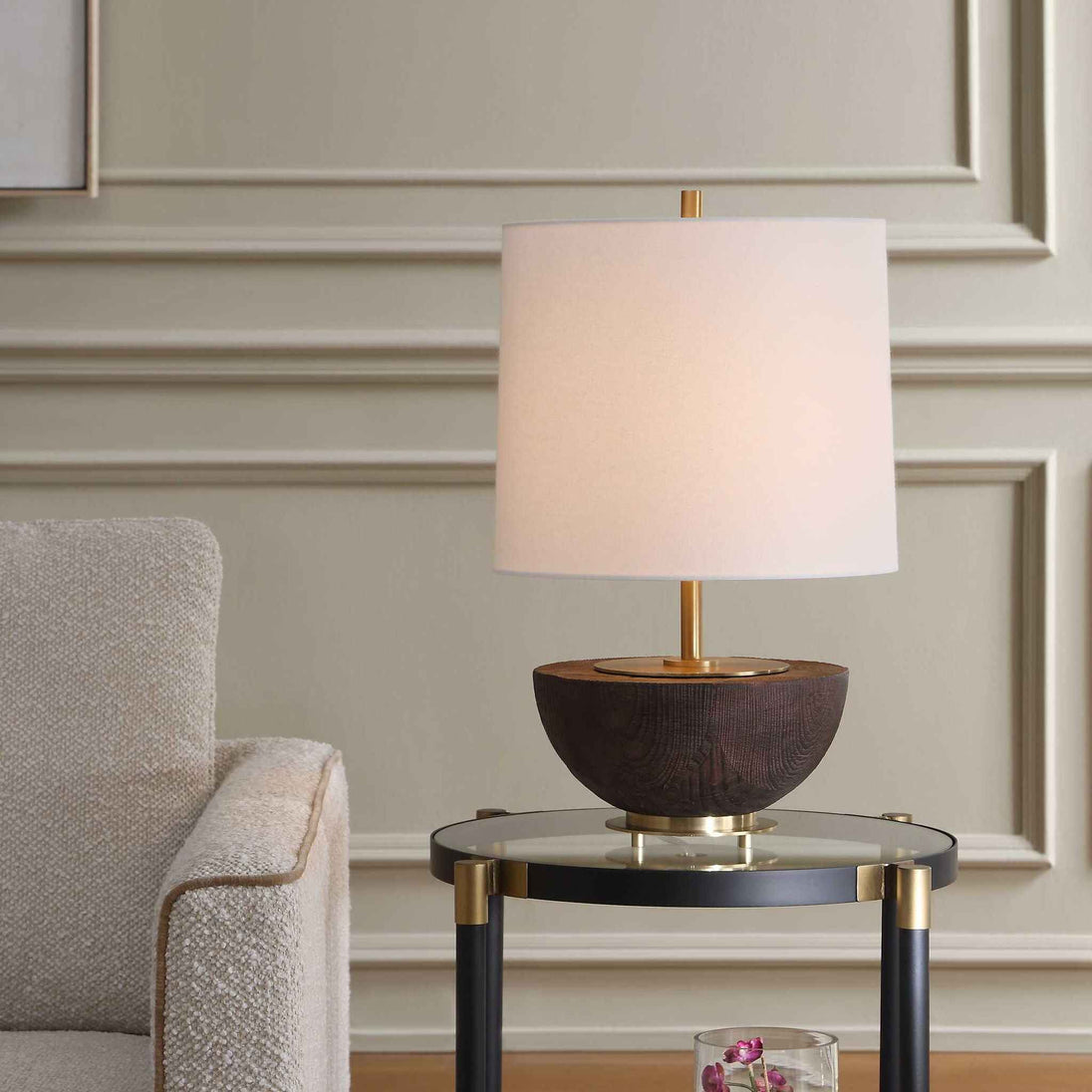 Kalo - Semi-Circular Table Lamp - Brown