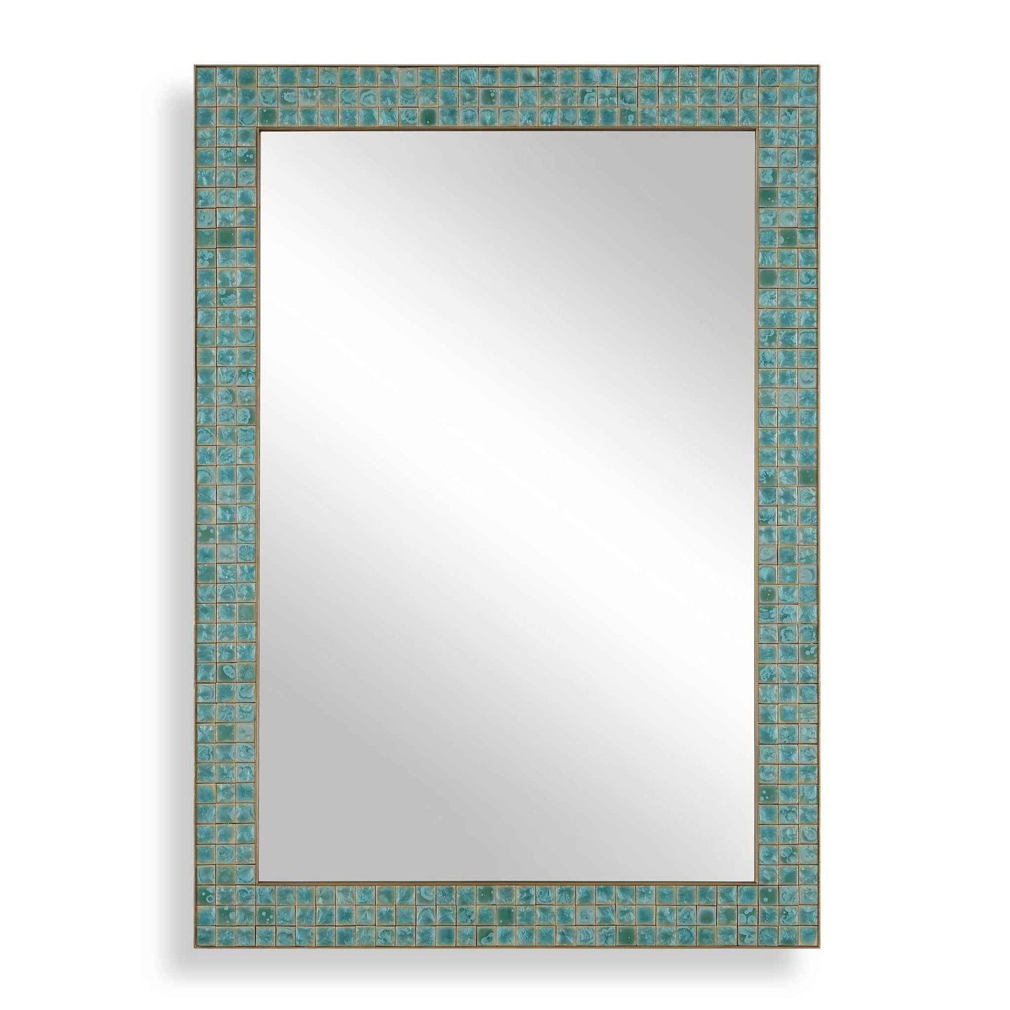 Coralie - Tile Mirror - Blue / Gold / Green