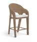 Seacrest - Olefin Water Resistant Fabric And Wicker Outdoor Patio Bar Stool