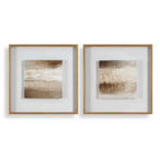 Between Lines - Abstract Painting (Set of 2) - Brown / White
