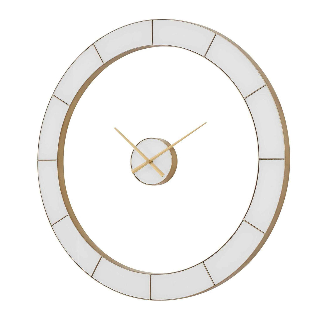 Ivory Halo - Minimalist Wall Clock - Gold / White