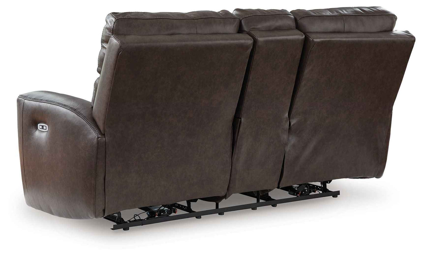 Crossplex - Power Reclining Loveseat / Console / Adjustable Headrest - Smoke