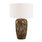 Torrence - Glazed Table Lamp - Brown / White