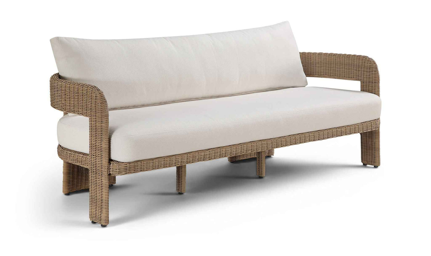 Sandbay - Olefin Water Resistant Fabric And Wicker Outdoor Patio Sofa