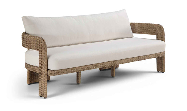 Sandbay - Olefin Water Resistant Fabric And Wicker Outdoor Patio Sofa