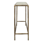 Minerva - Marble Top Console Table - Brass / Gray / White