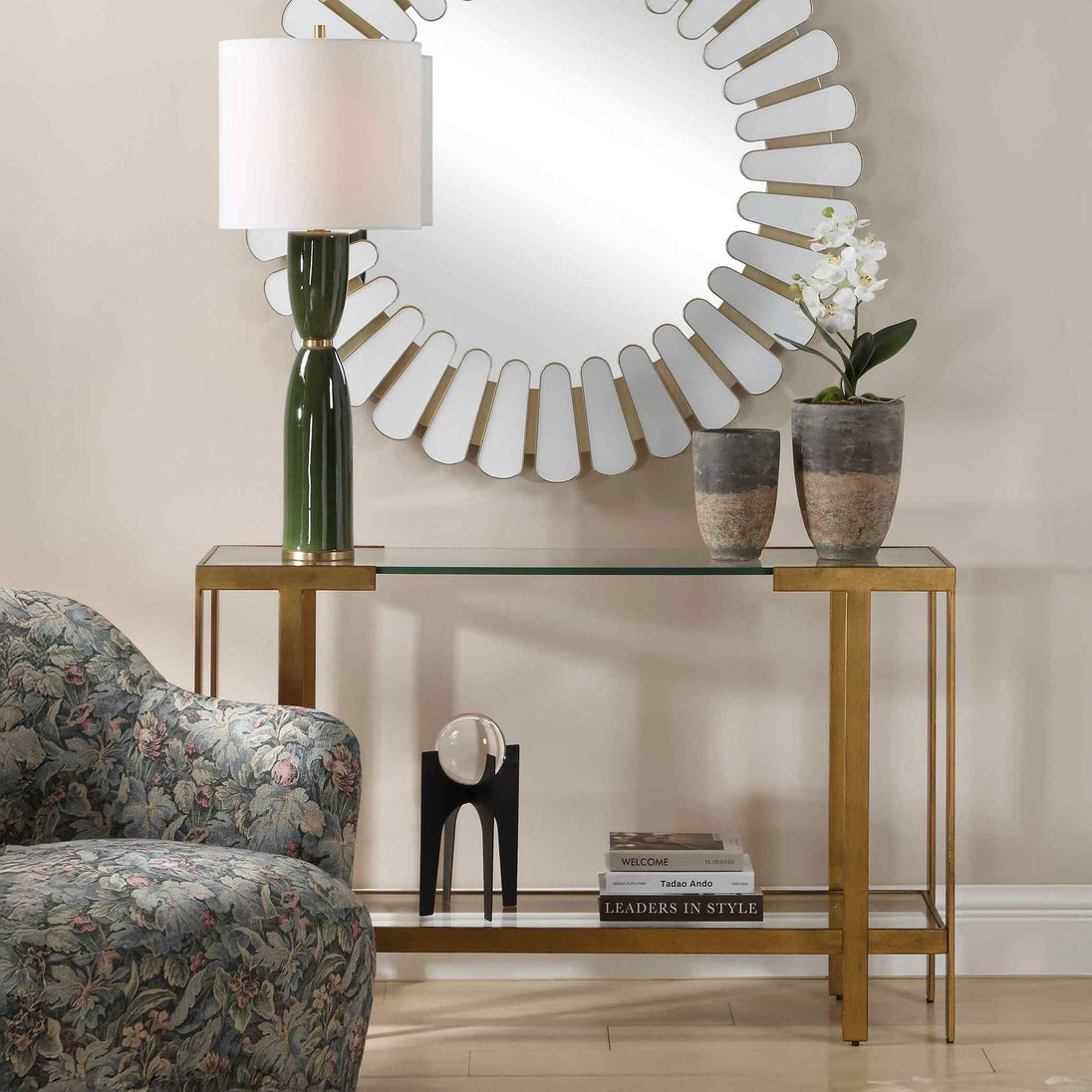 Kendrick - Glass Console Table - Gold