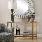 Kendrick - Glass Console Table - Gold