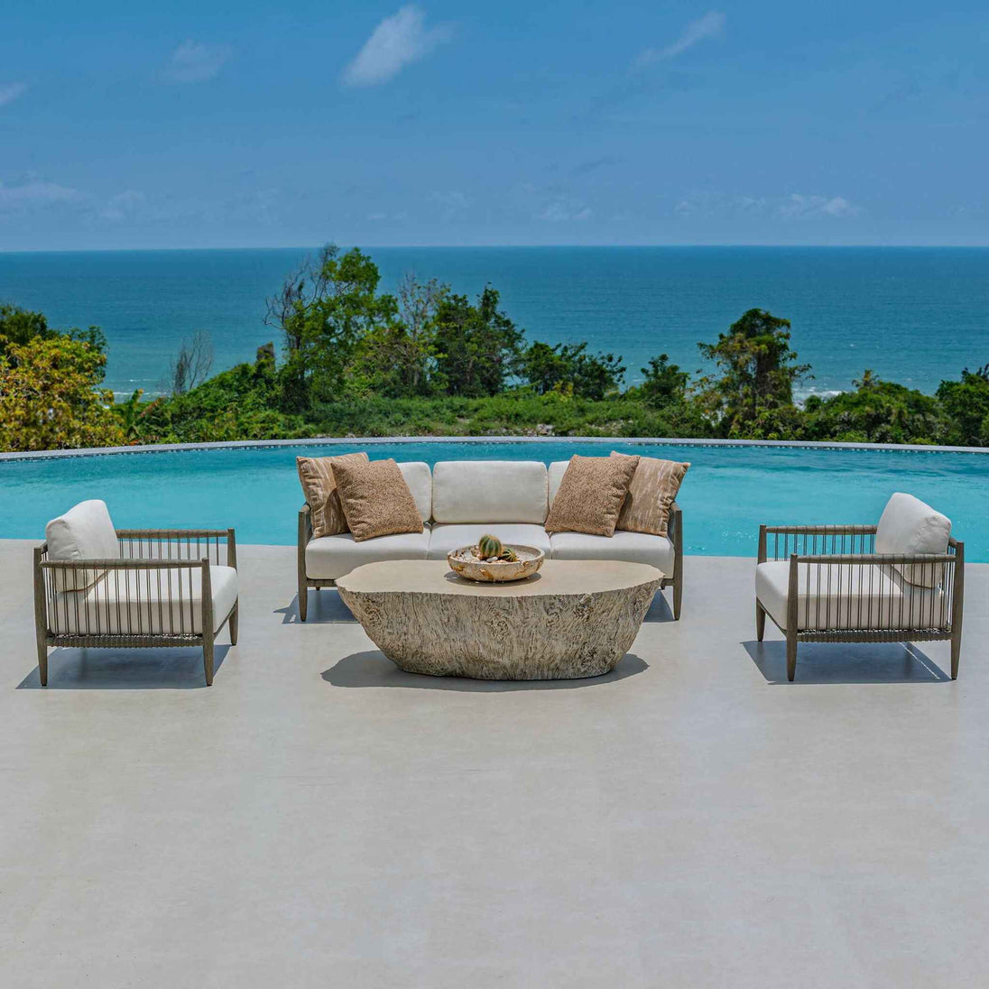 Borneo - Outdoor Sofa - Brown / Oyster White
