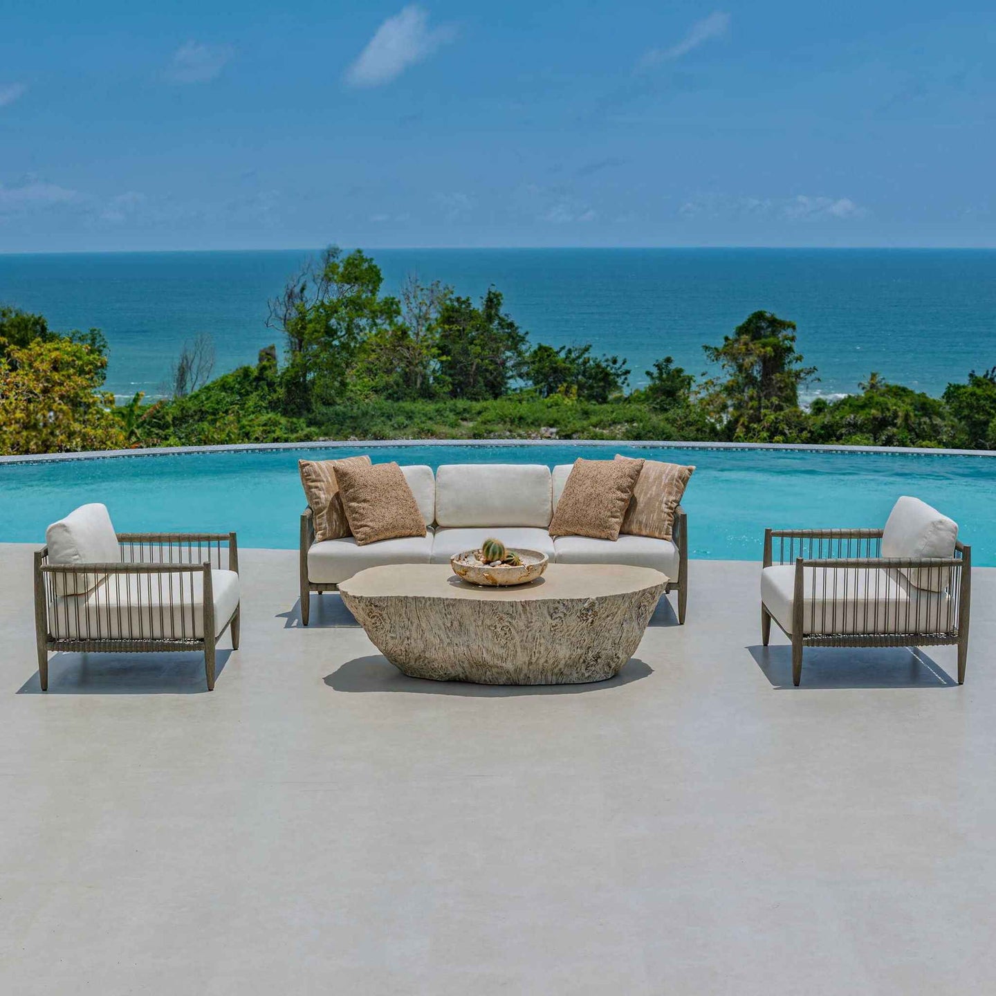 Borneo - Outdoor Sofa - Brown / Oyster White