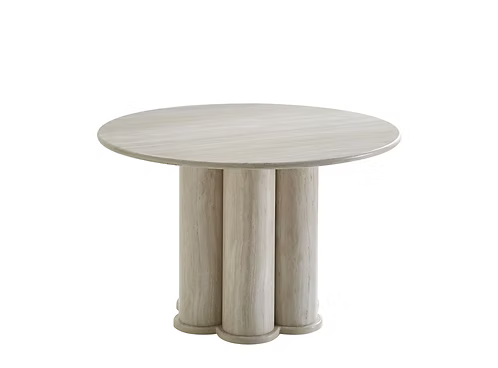 Sienna Travertine Round Dining Collection with Swivel Chairs