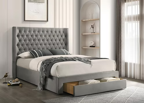 Monroe Silver Storage Bed