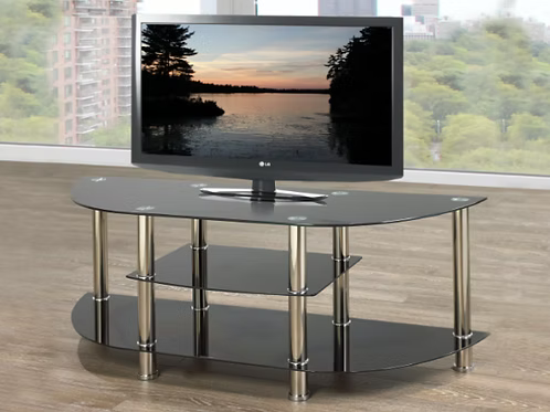 Axiom Chrome Glass TV Stand