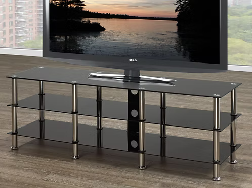 Vortex Chrome Glass TV Stand