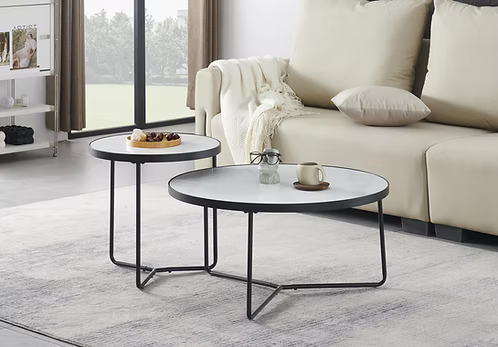 Artemis Duo Snowy White Coffee Table Collection
