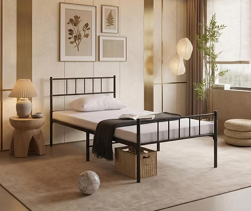 Midnight Steel Platform Bed Collection