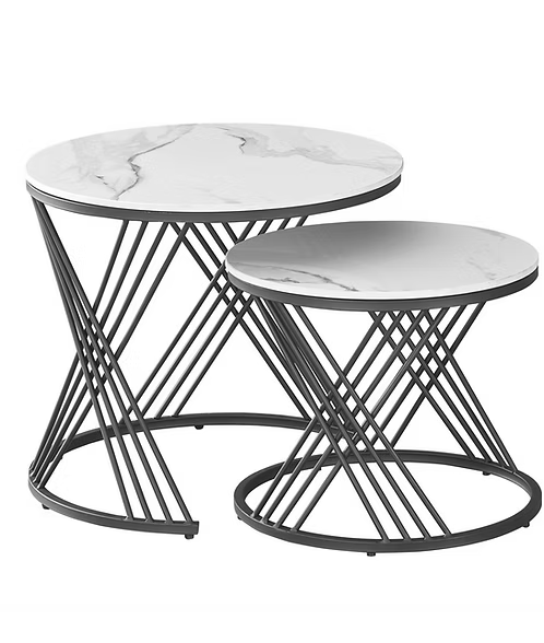 Aurora Nest White Marble Coffee Table Collection