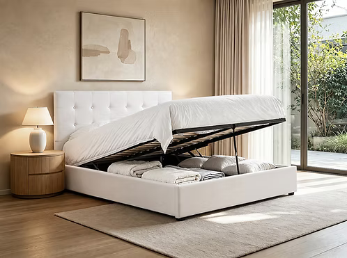 Luna Cream Storage Bed