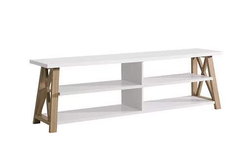 Harbor X White & Natural TV Stand