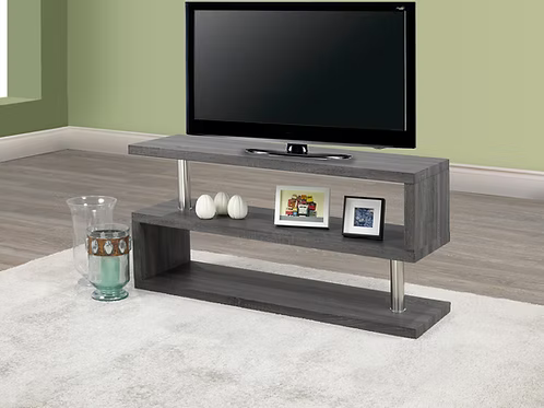 LuxeEdge Grey Modern TV Stand
