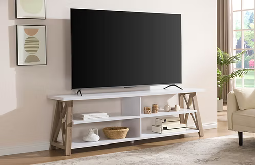 Harbor X White & Natural TV Stand