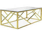 Aurora Luxe Gold Glass Coffee Table Collection